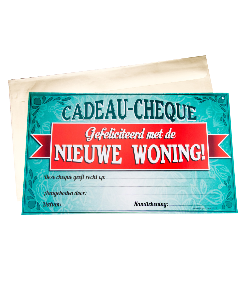 Cadeau Cheque Nieuwe Woning