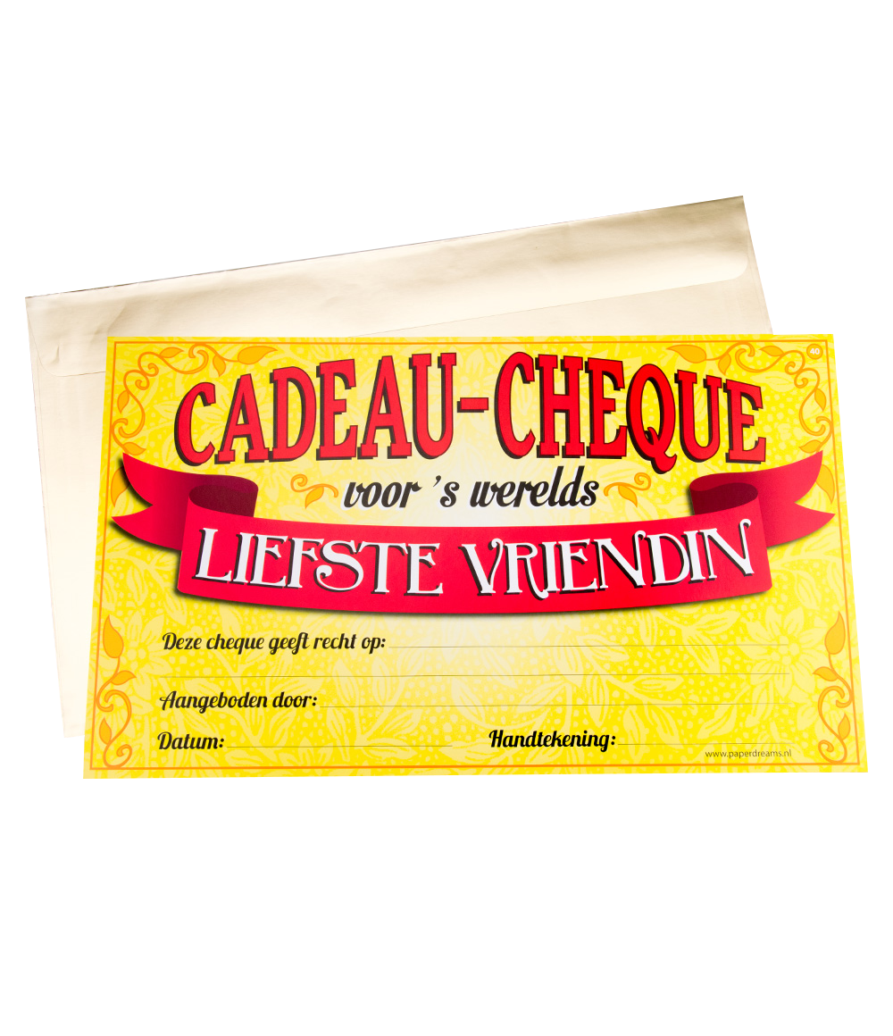 Cadeau Cheque Vriendin