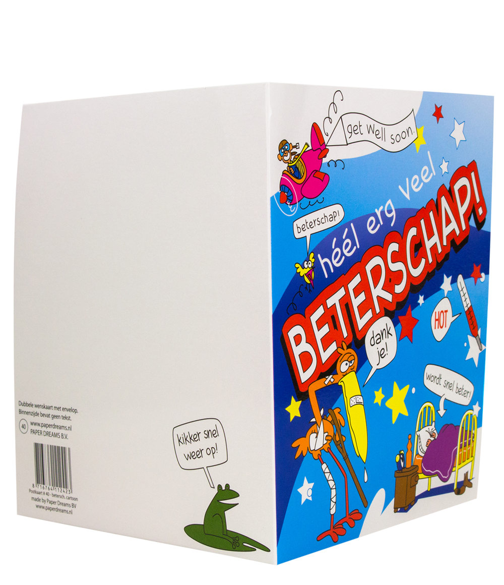 Wenskaart Beterschap Cartoon