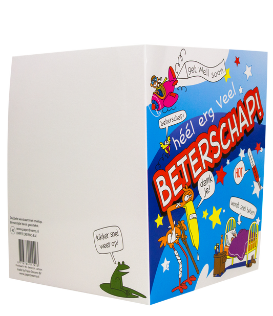 Wenskaart Beterschap Cartoon