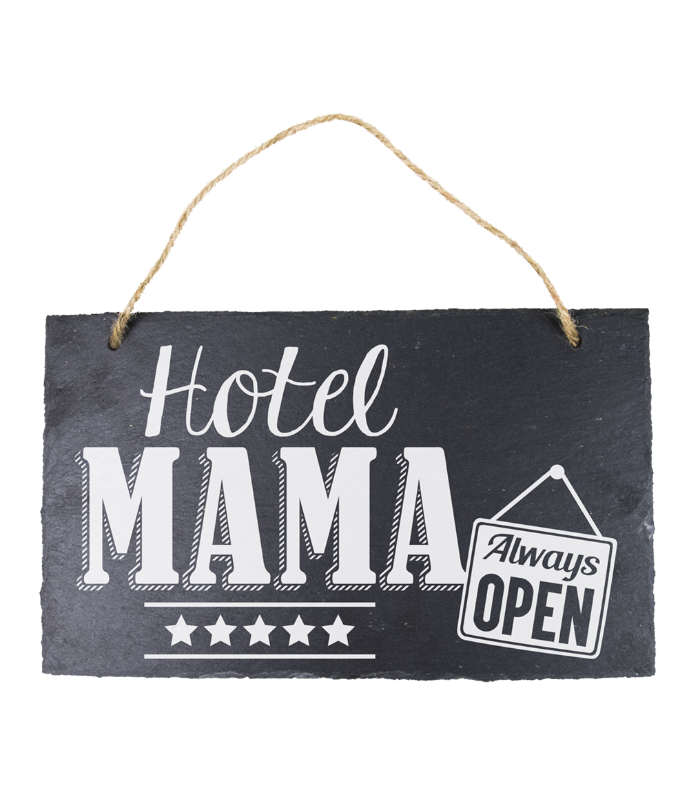 Leisteen bordje Mama