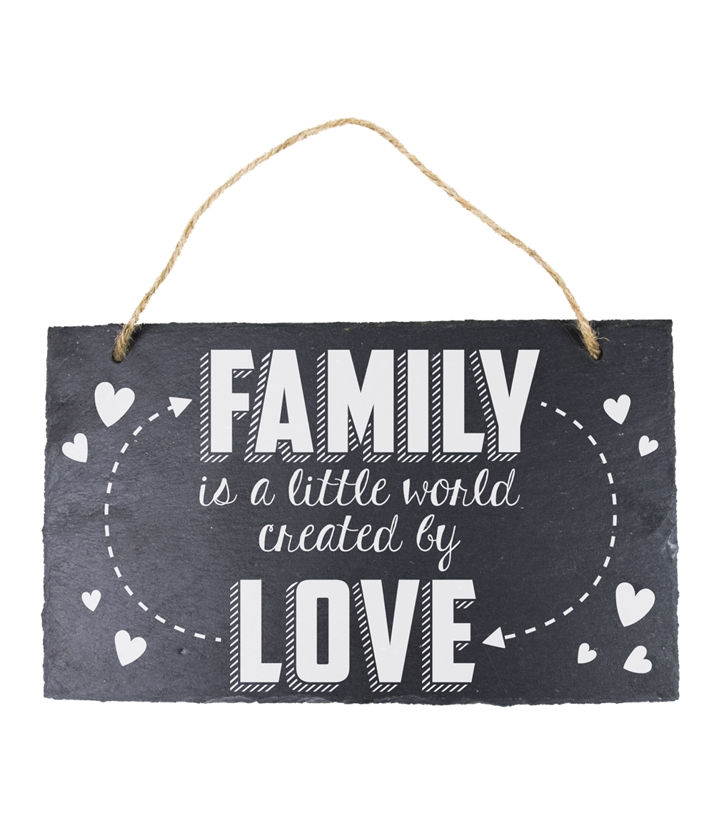 Leisteen bordje Family