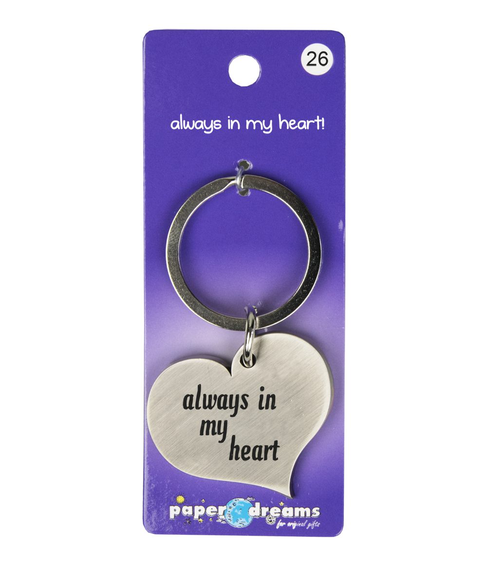 Hart sleutelhanger Always in my Heart