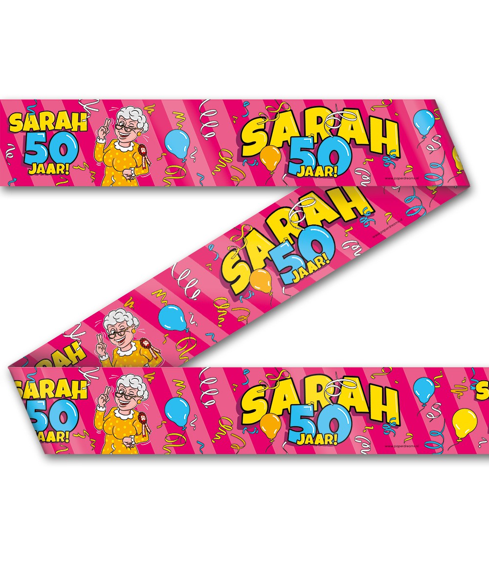 Afzetlint Sarah 50 jaar Cartoon