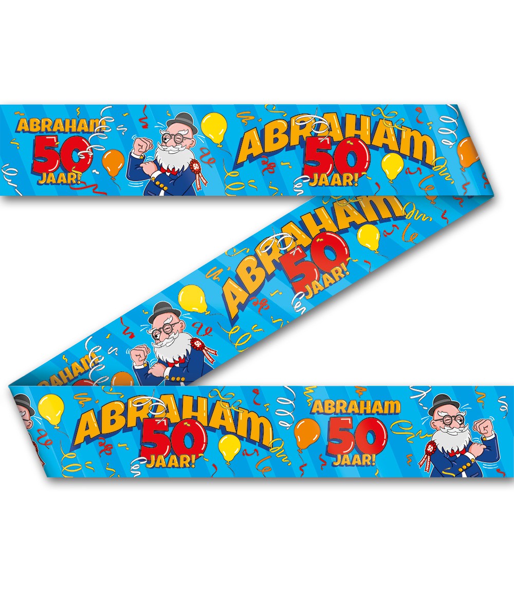 Afzetlint Abraham 50 jaar Cartoon
