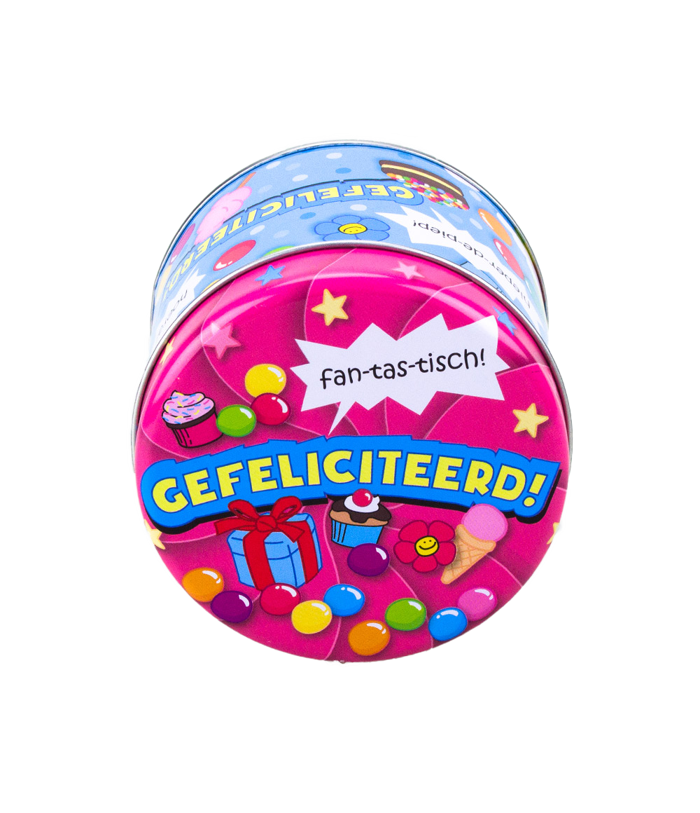 Snoepblikje Gefeliciteerd