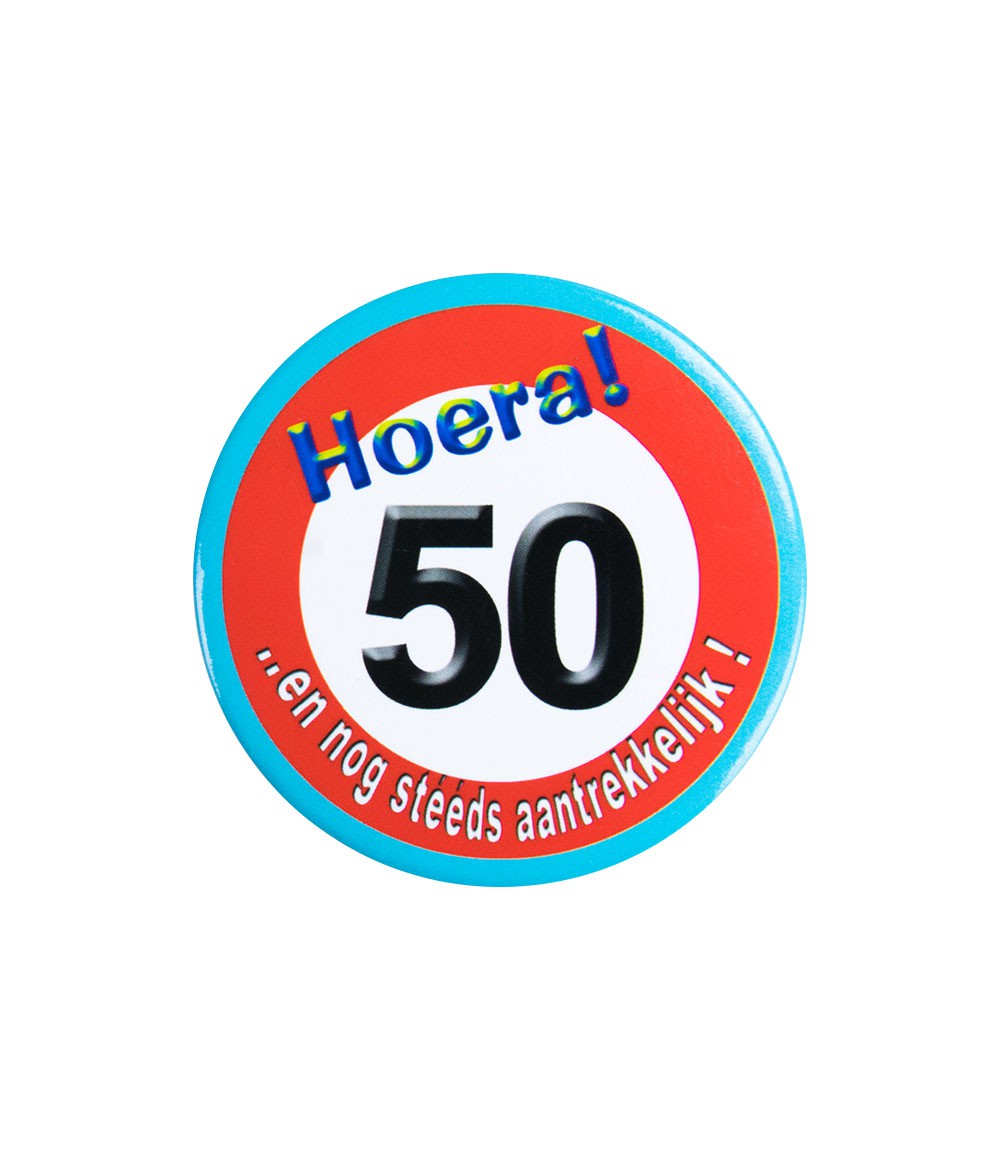 Button 50 jaar Verkeersbord