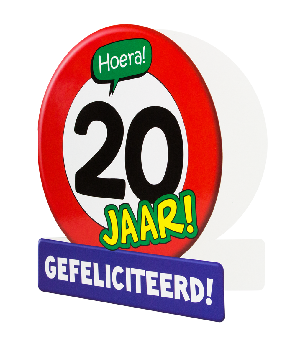 Wenskaart 20 jaar Verkeersbord