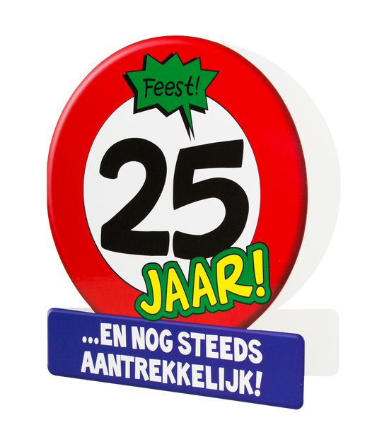 Wenskaart 25 jaar Verkeersbord