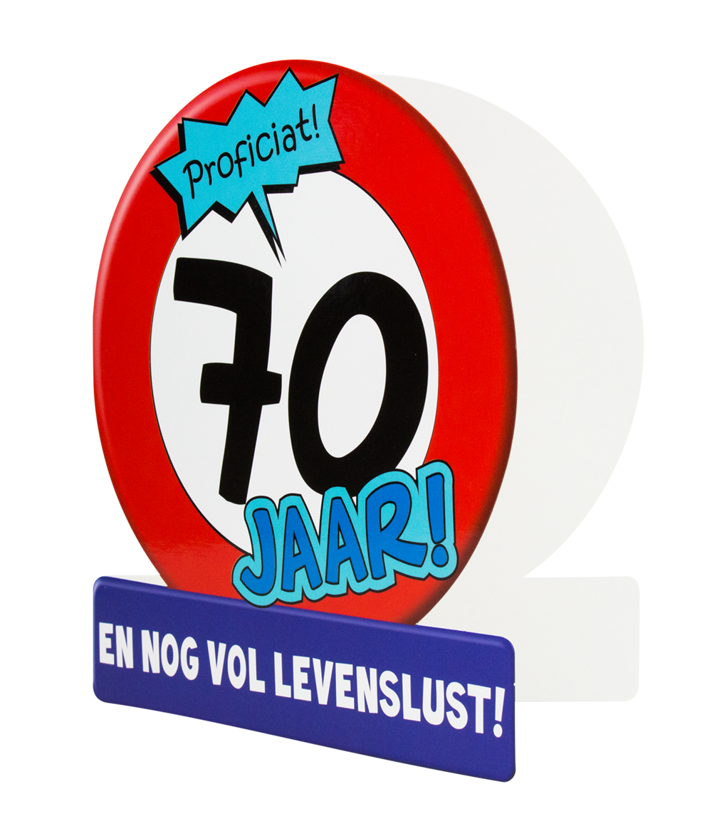 Wenskaart 70 jaar Verkeersbord