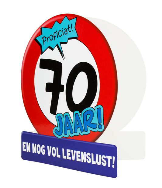 Wenskaart 70 jaar Verkeersbord