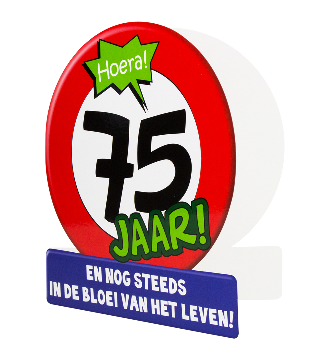 Wenskaart 75 jaar Verkeersbord