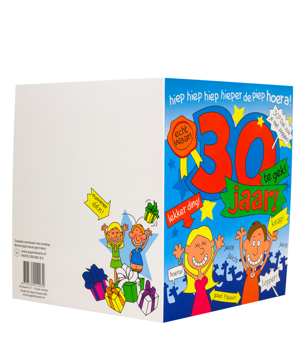 Wenskaart 30 jaar Cartoon