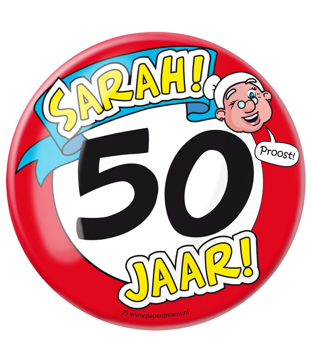 Button XL Sarah 50 jaar