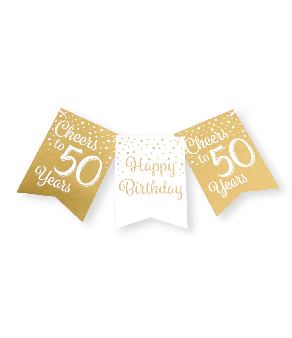 Vlaggenlijn 50 jaar goud en wit