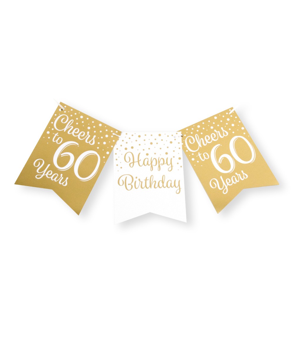 Vlaggenlijn 60 jaar goud en wit