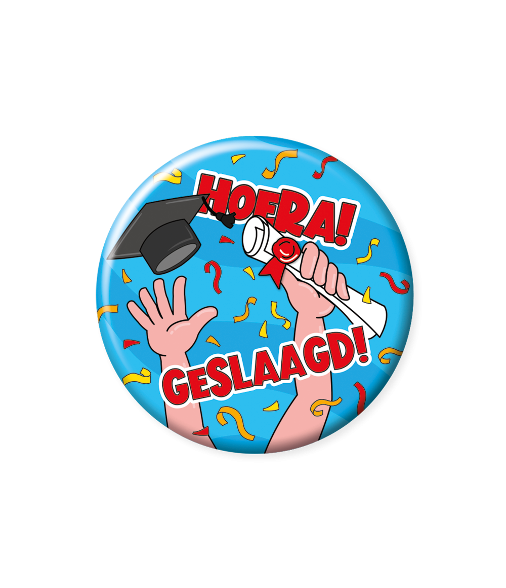 Button Geslaagd cartoon