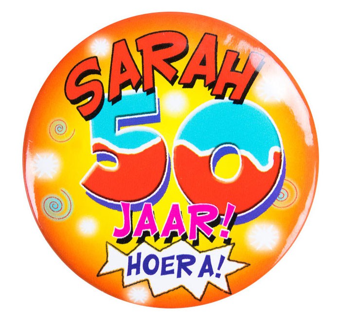 Button Sarah 50 jaar