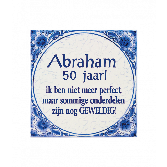 Teksttegel Abraham 50
