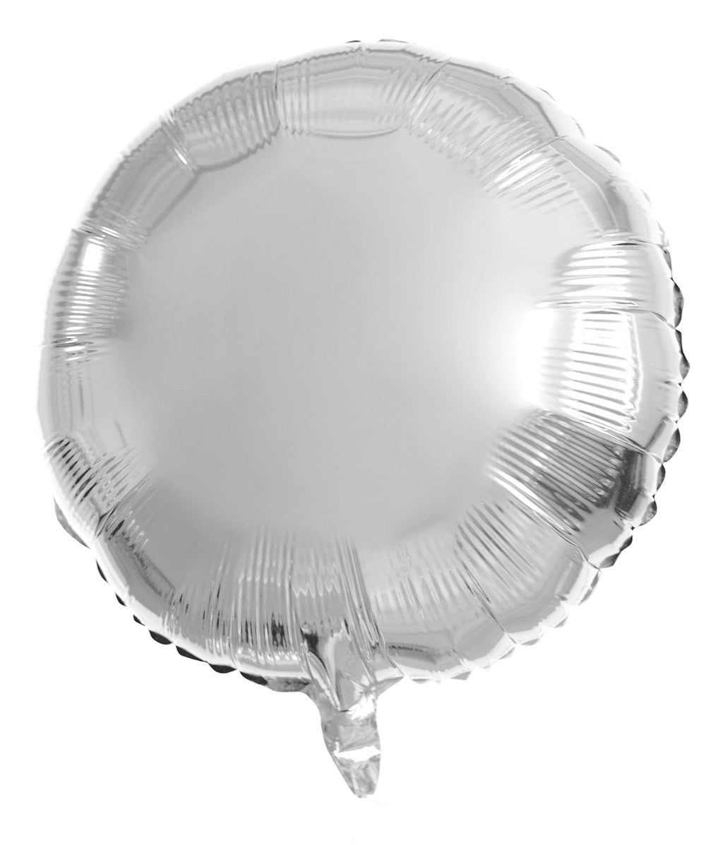 Folie ballon glans Zilver rond