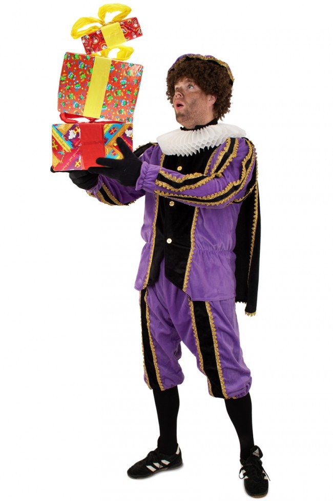 Piet Kostuum Zwart Paars