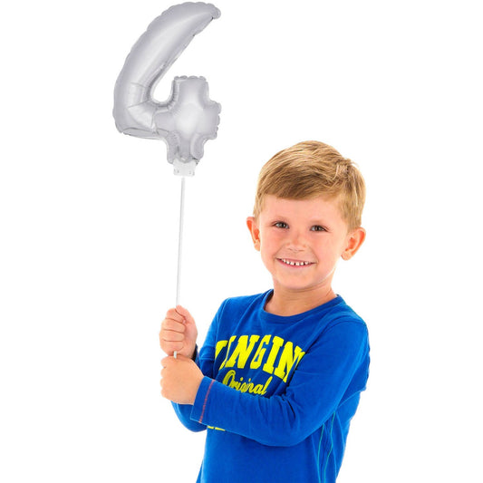 Mini Folieballon 4 zilver