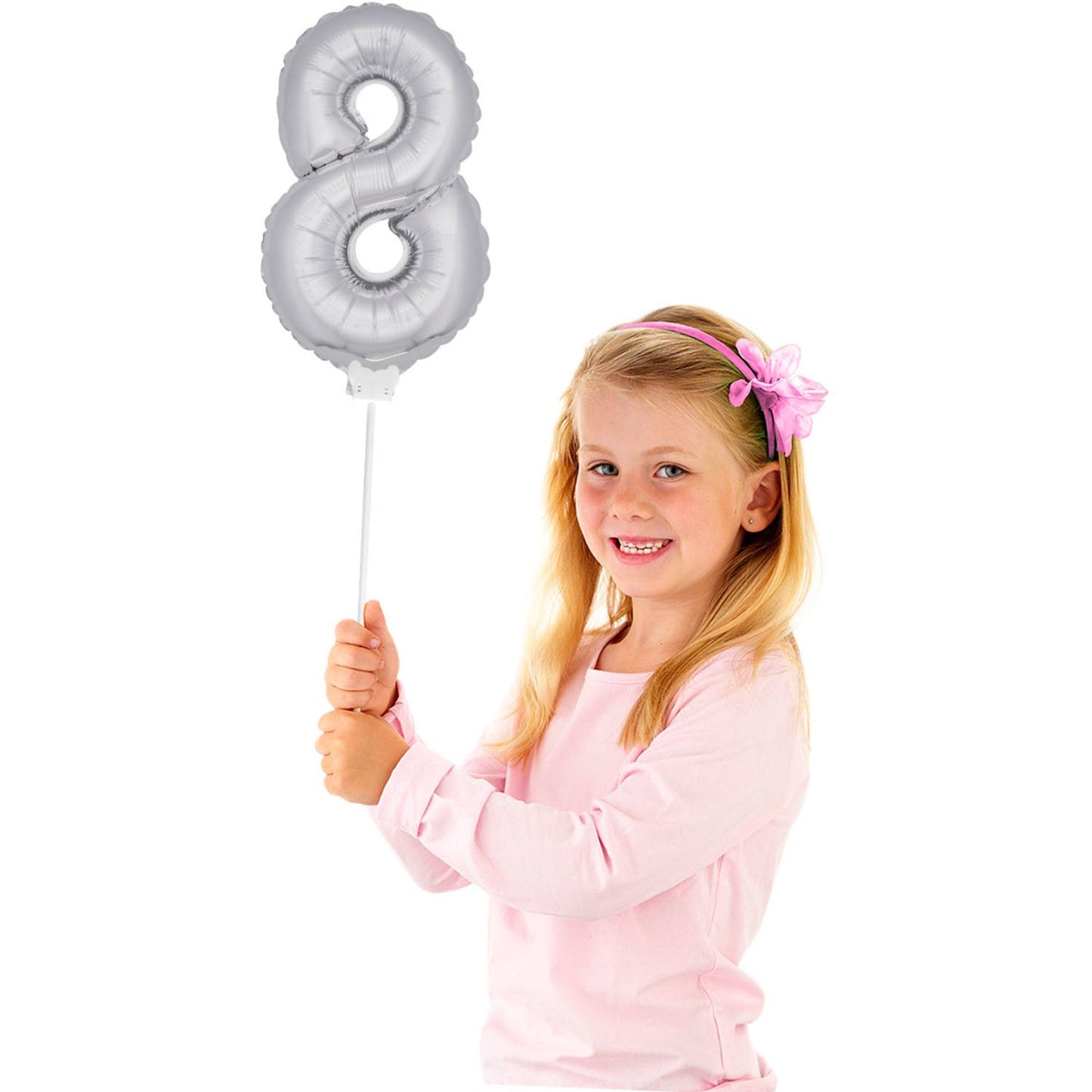 Mini Folieballon 8 zilver