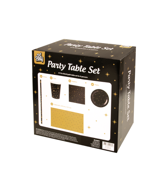 Party Table Set zwart en goud