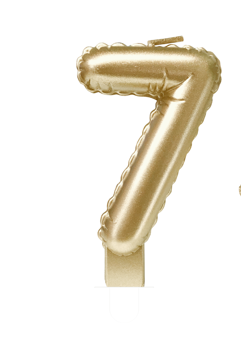 Folieballon Cijfer kaars 7 goud