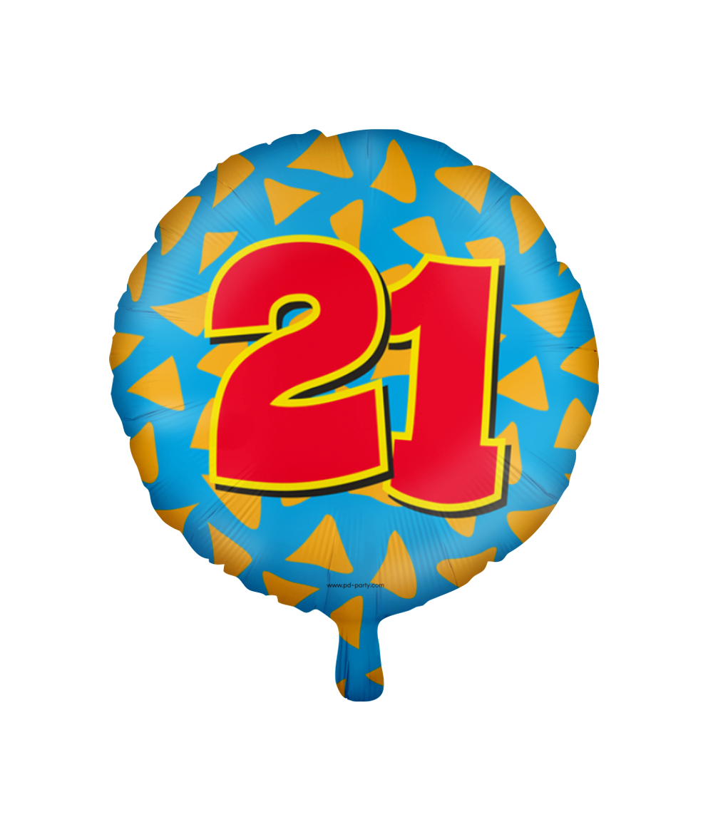 Happy Folieballon 21 jaar
