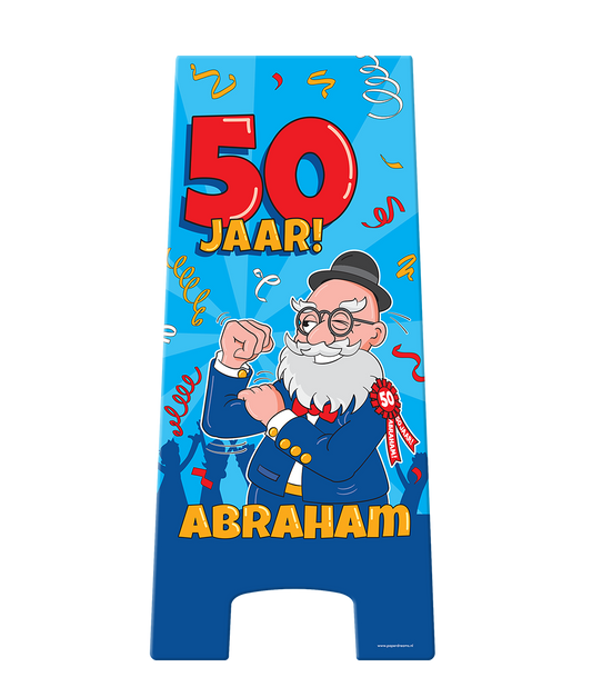 Warning Sign Abraham 50 jaar Cartoon