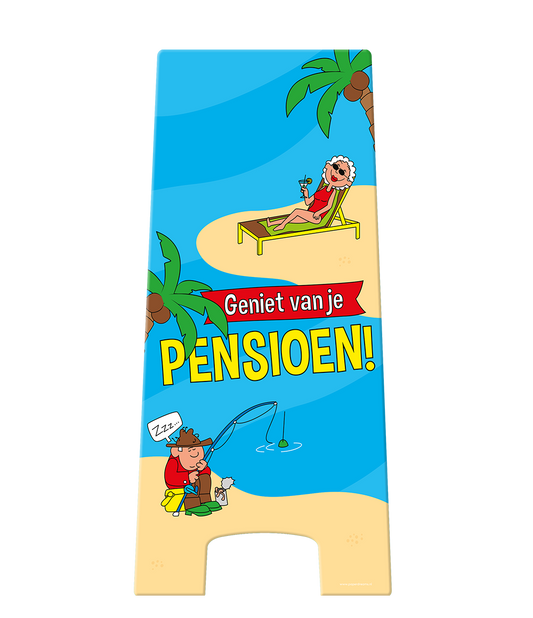 Warning Sign Pensioen Cartoon