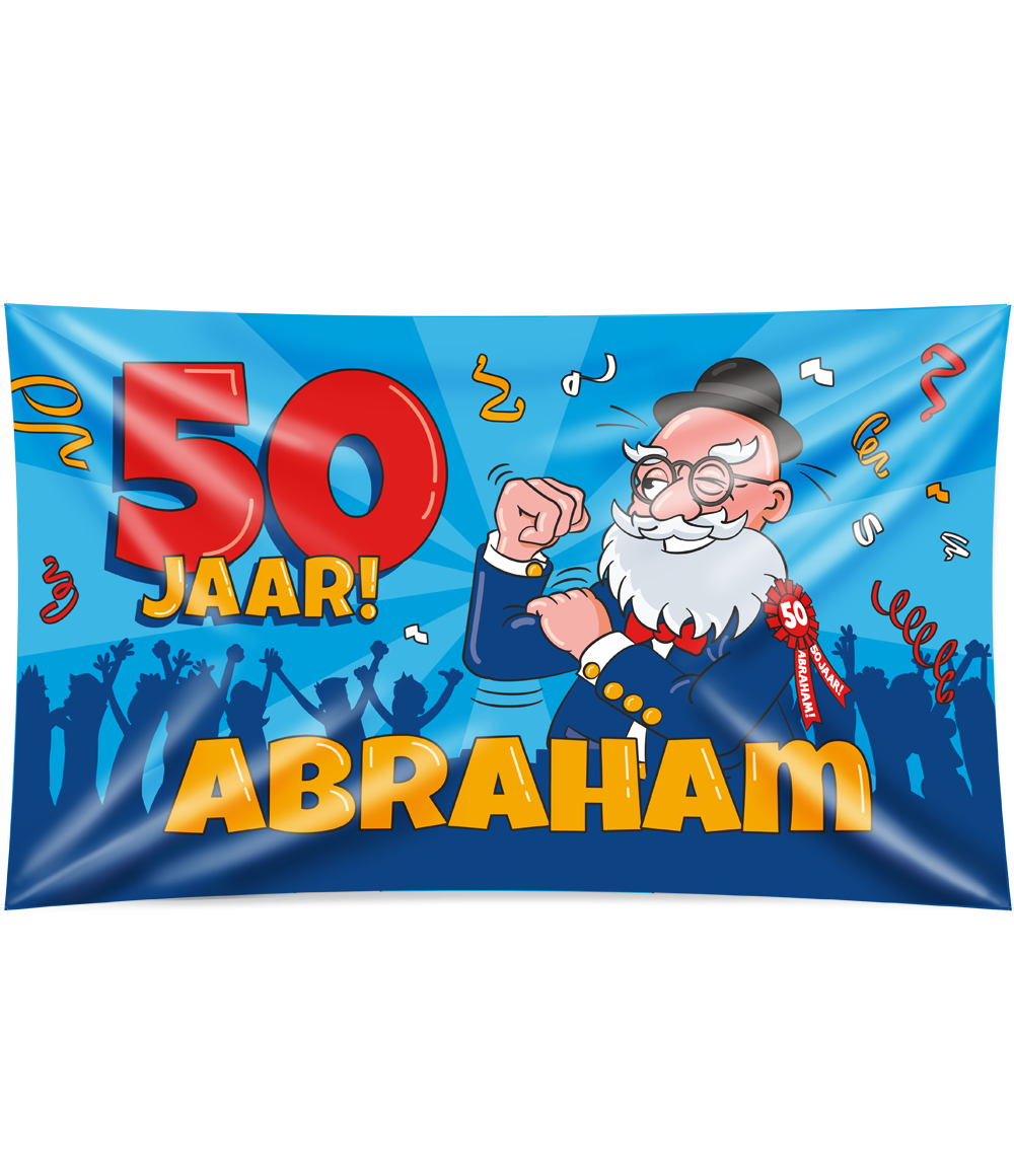 Gevelvlag Abraham 50 jaar XXL Cartoon