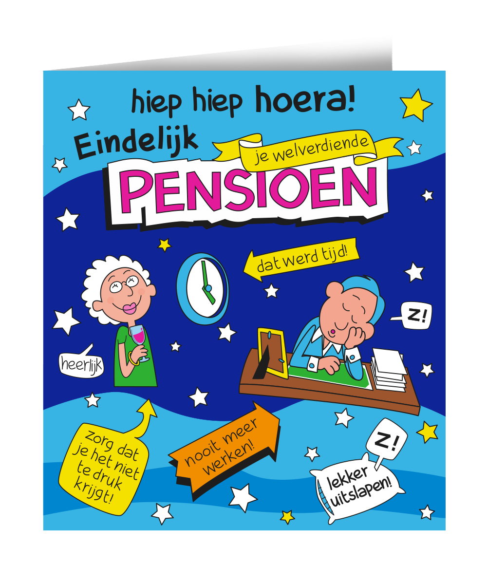 Wenskaart Pensioen Cartoon