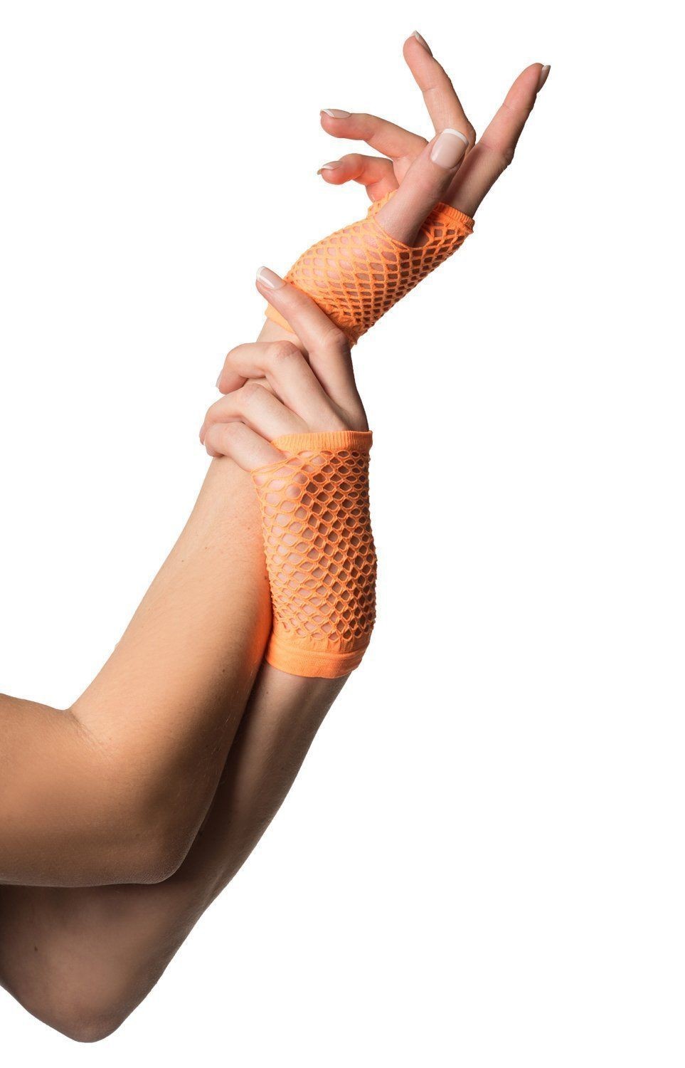 Vingerloze Nethandschoen Kort Neon Oranje