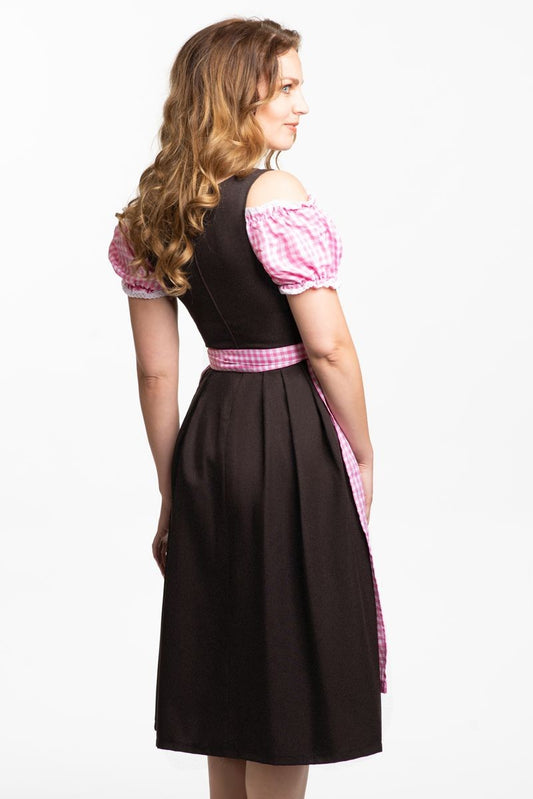 Dirndl jurk Anne-Ruth Lang roze bruin