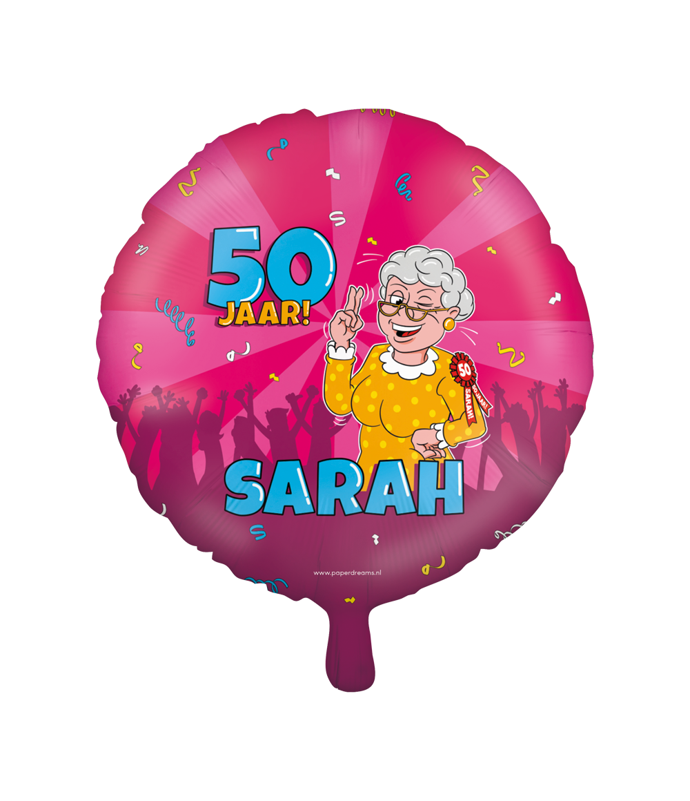 Folieballon Sarah cartoon