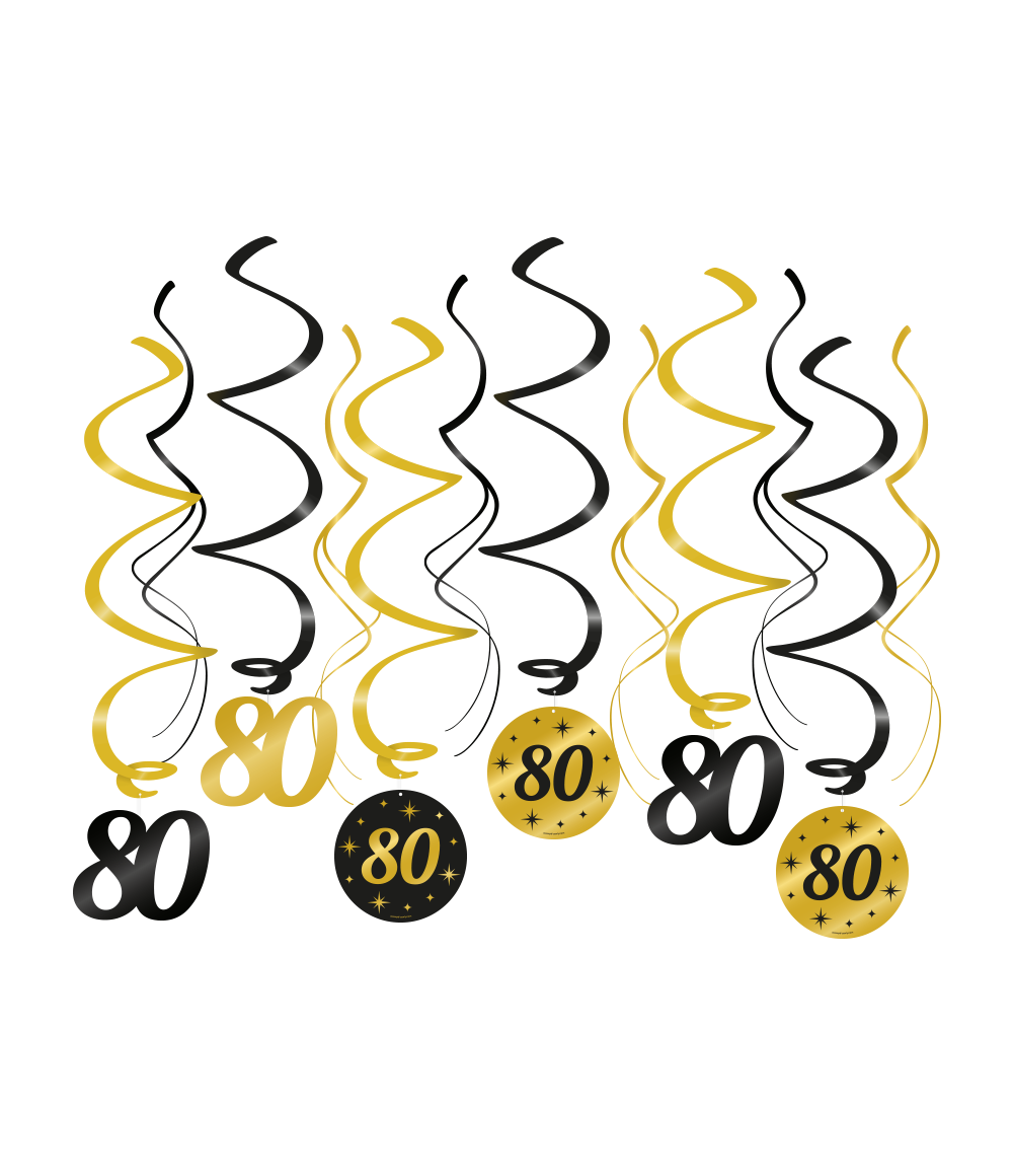 Classy Swirl decoratie 80 jaar