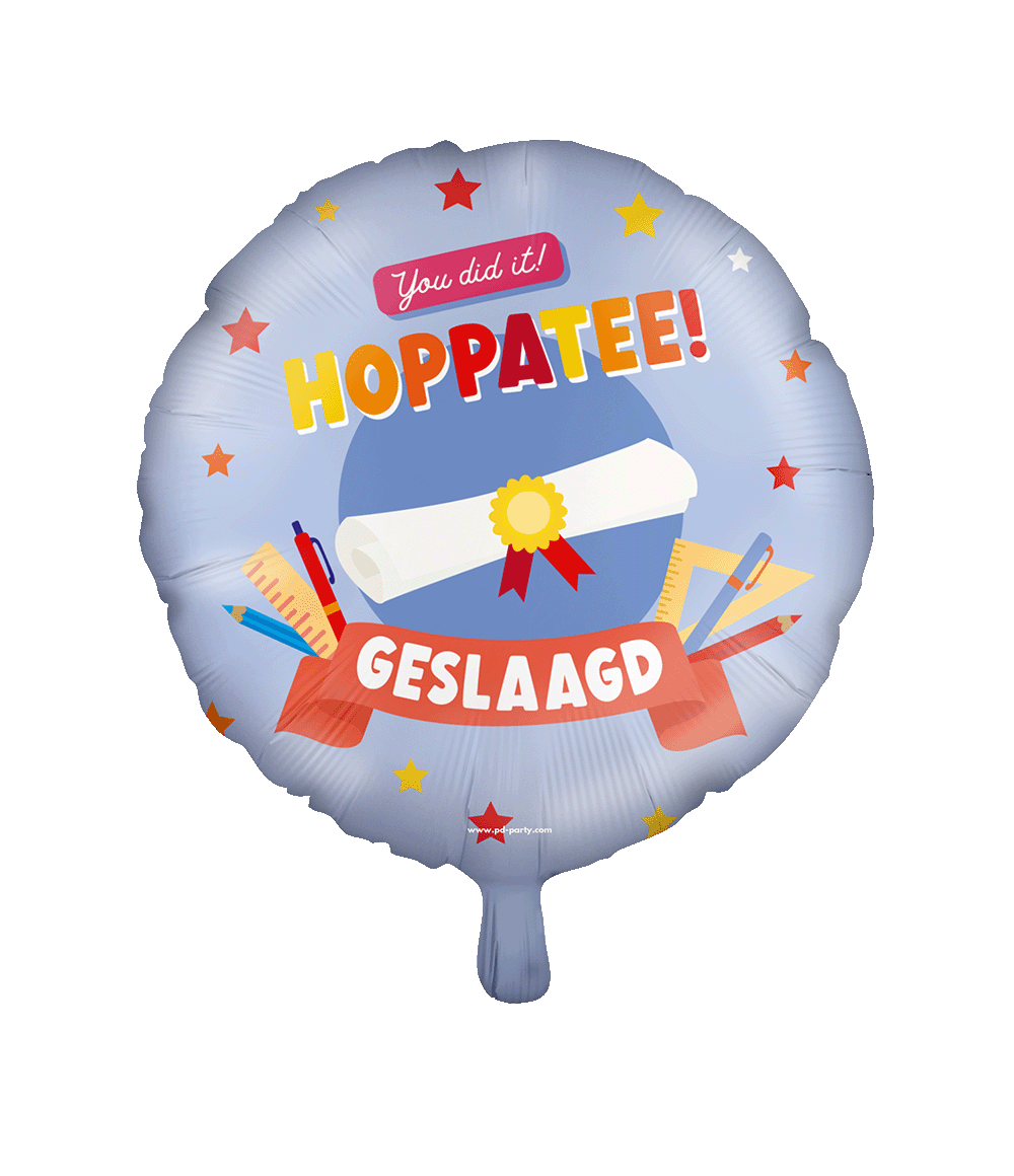 Folieballon Geslaagd hoppatee