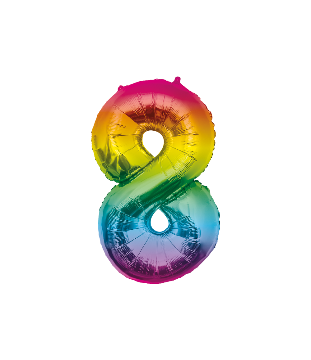 Grote Folieballon 8 regenboog