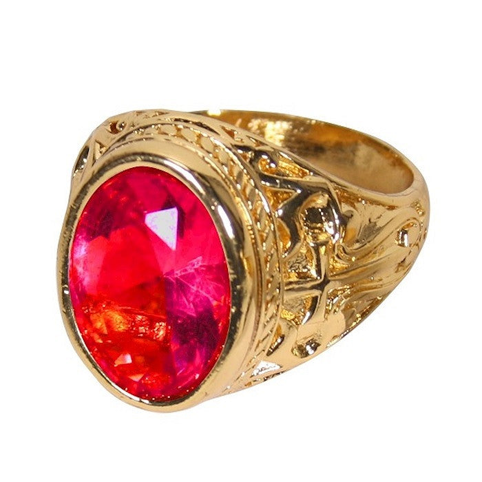 Luxe Sinterklaas Ring goud / rood