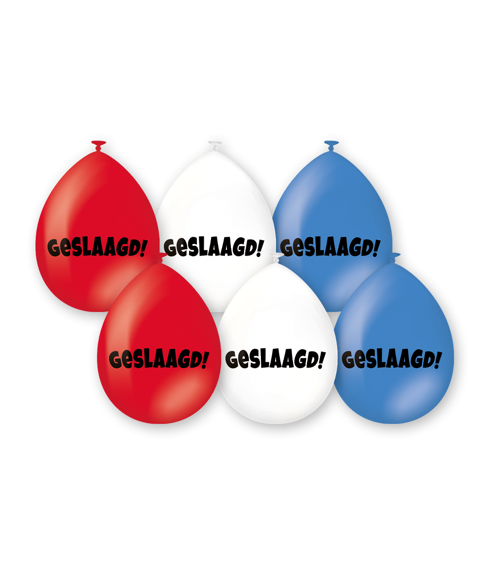 Ballonnen Geslaagd rood wit blauw