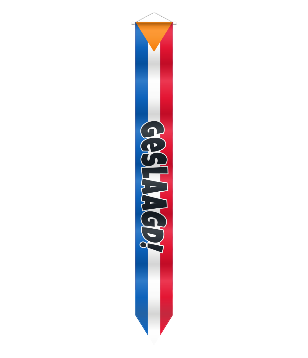 Wimpel Geslaagd rood wit blauw