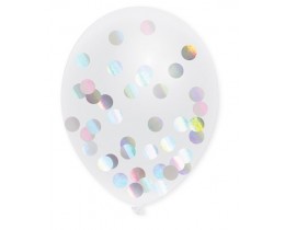 Ballon helder met holographic Confetti