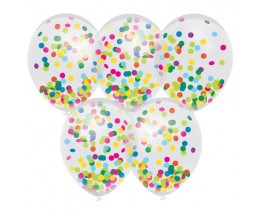 Ballon helder met multicolor Confetti