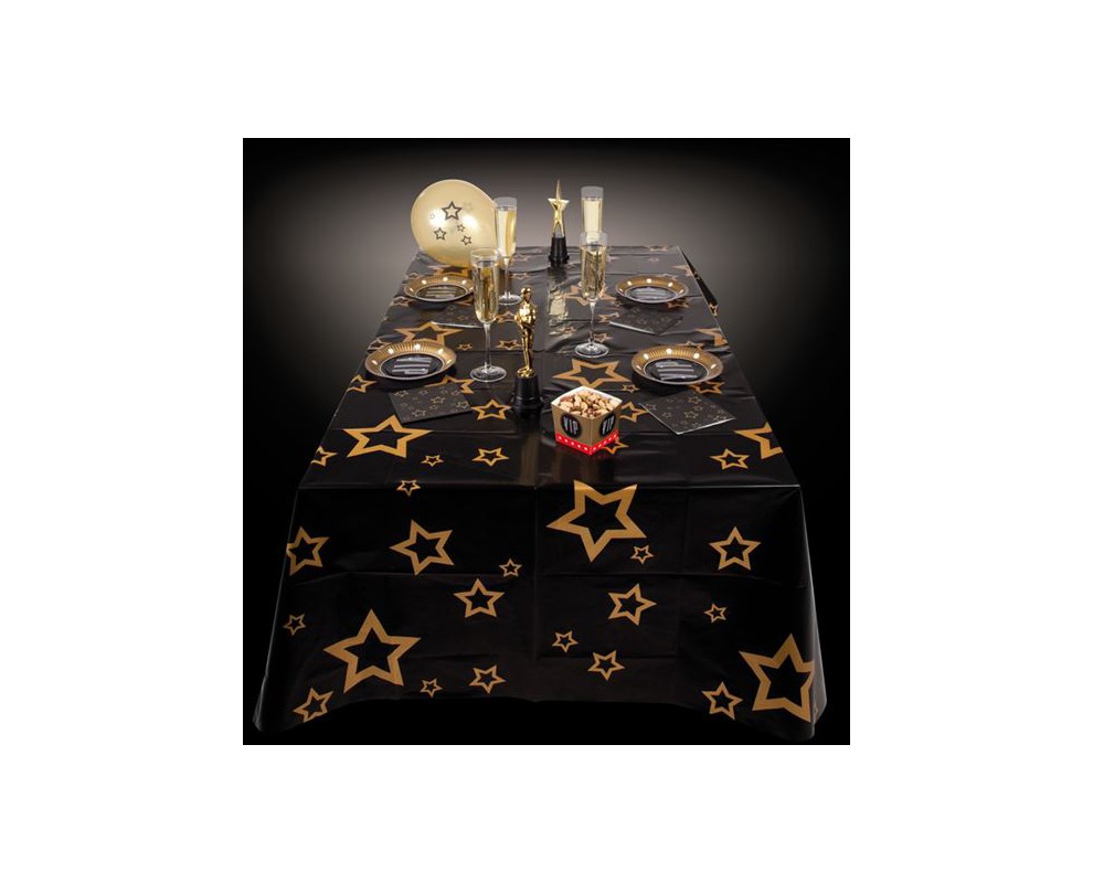 dienblad Eik nauwelijks Tafelkleed zwart met gouden sterren | Feest tafelkleed | De Goede Keus