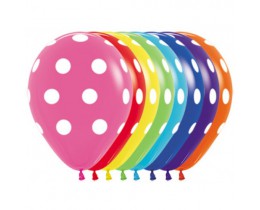 Ballon Polka Dots wit 30 cm.