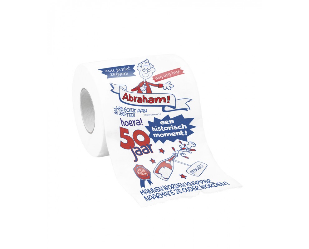 barsten Reis vegetarisch Toiletpapier Abraham 50 jaar | WC papier rol verjaardag | De Goede Keus