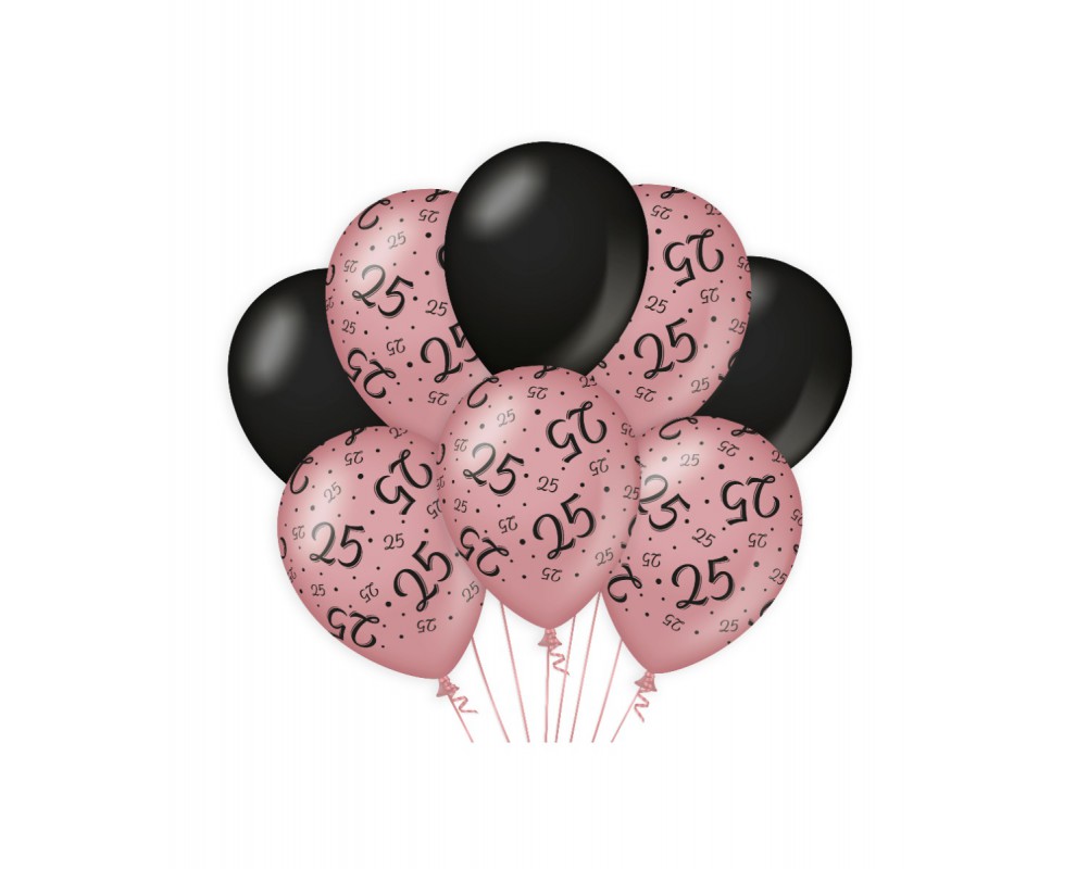 Druif Eerder helemaal Ballonnen 25 jaar rosé goud en zwart | 25e Verjaardag | De Goede keus