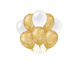 Ballonnen 60 jaar goud en wit